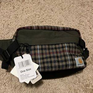 NWT Carhartt WIP Highbury Hip Bag Cypress/Asher Check, Seaweed